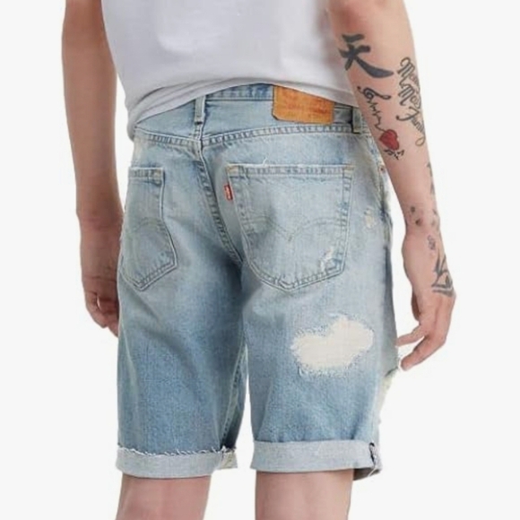 Levi's 511 Slim Distressed Acid Wash Raw Hem Shorts Size 31 NWT - Picture 9 of 9